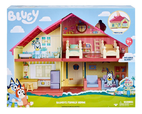 Bluey Casa Familiar 2 Pisos Acc + Figura Int 13024 Disney Jr Color Crema