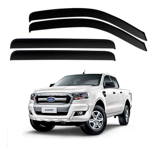 Calha De Chuva Acrílica Adesiva Ford Ranger 2013 A 2019