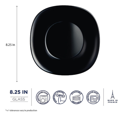 Set Platos Vidrio Templado 20.96 Cm 6 Pcs Cuadrado