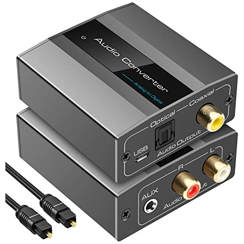Convertidor De Audio Analógico A Digital Rca R/l A Óptico Co