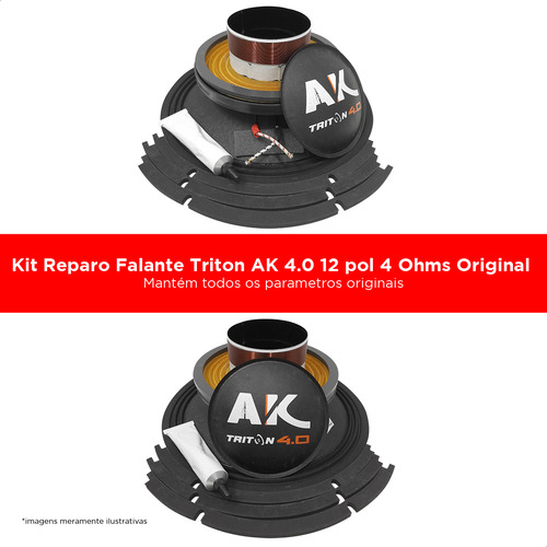 Kit Reparo Falante Triton Ak 4.0 12 Polegada 4 Ohms Original