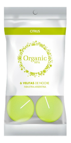 Velitas De Noche X 6u. Citrus Organic Spa