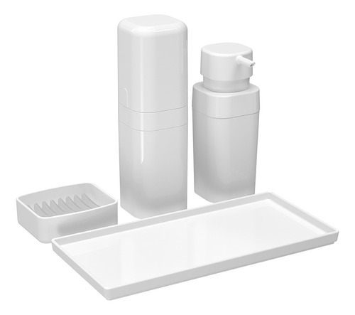 Conjunto Para Banheiro Splash 4 Peças Branco Coza