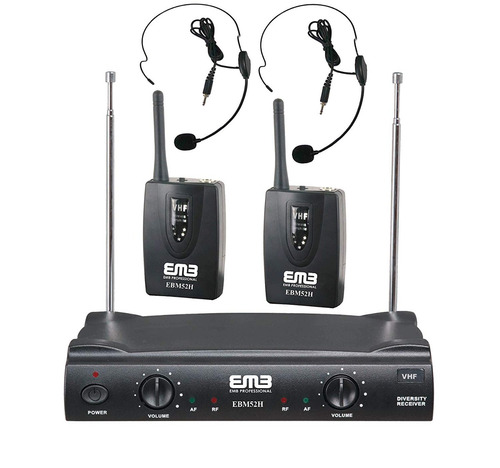 Sistema Emb Vhf Ebm52h Doble Profesional Del Micrófono Auric