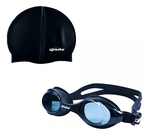 Lentes + Gorro Para Natación Adulto Pack Porto Antifog