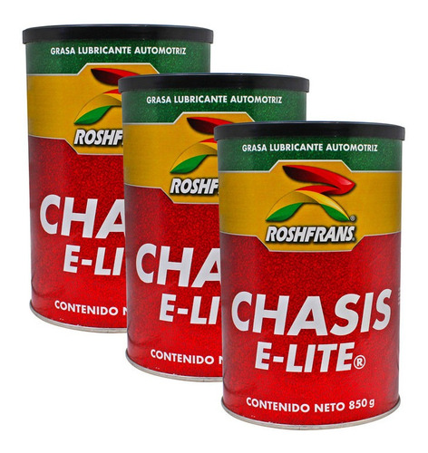 Kit 3 Grasa Lubric Roshfrans Chasis E-lite 850g P/baleros