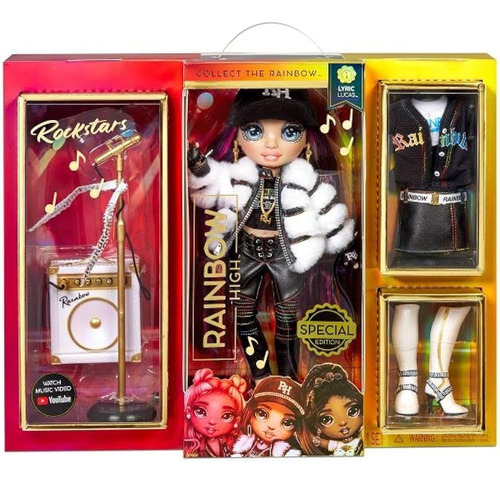 Rainbow High Rockstar Fashion Doll 2 Conjuntos Completos Y E