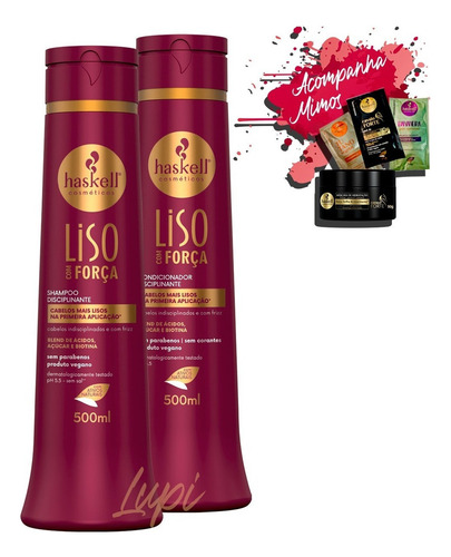 Kit Haskell Liso Com Força Shampoo E Condicionador 300ml