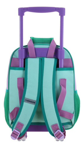 Mochila Princesas Luriel Kinder Con Carro Pr70466-t Color Multicolor Diseño De La Tela Sirenita