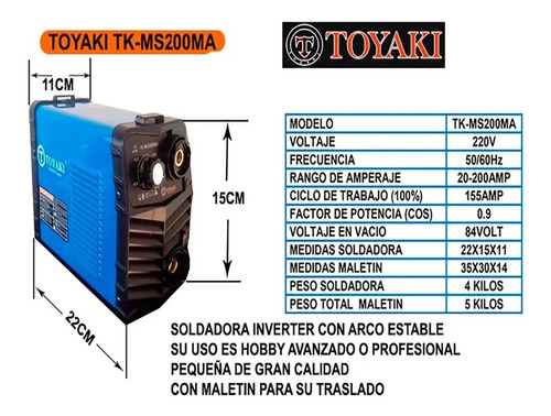 Soldadora Toyaki 200 Amperes | Cuotas sin interés