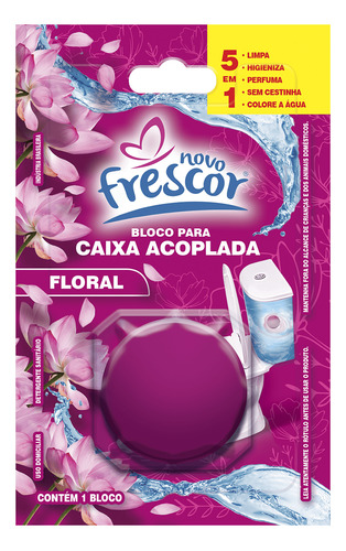 Bloco Tablete Sanitário Floral Rosa Para Caixa Acoplada 45g