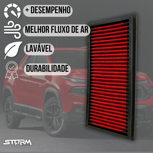 Filtro De Ar Esportivo Fiat Toro Motor 1.3 Turbo 2021 A 2025