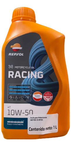 Aceite Repsol Moto Racing 4t 10w50 1l 100% Sintético