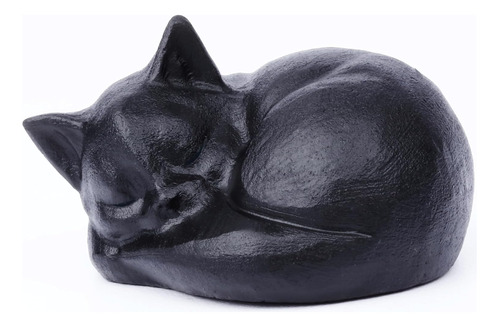2,1 Pulgadas De Obsidiana Negra Estatua De Cristal De Gato,