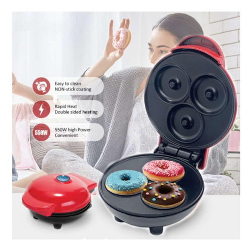 Mini Máquina Para Hacer Donas De 3 Moldes Portátil Y Rápida