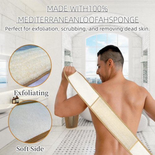 Esponja Exfoliante Natural Luffa Para Espalda Ducha Baño Color Nombre Del Diseño