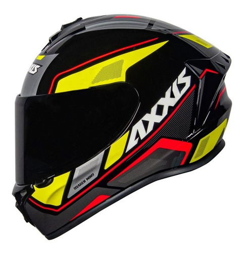 Capacete Moto Fechado Axxis Draken Uk Preto Azul E Vermelho