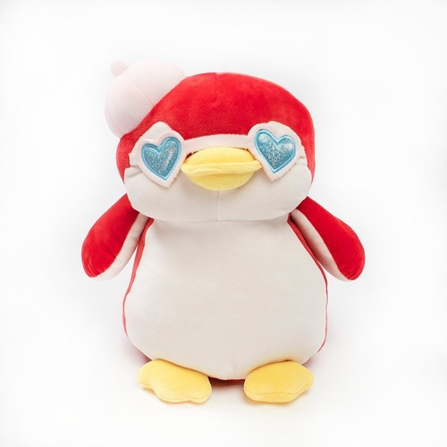 Peluche De Pinguino Rojo Con Sobrero 