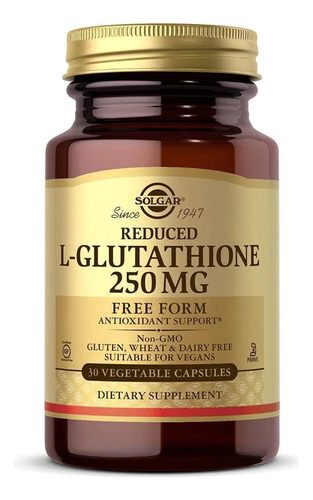 Solgar Reduced L-glutathione 250 Mg 30 Capsulas Veganas Sabor Sin Sabor