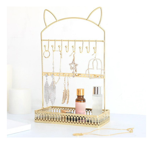 Imagen 3 de 7 de Organizador Colgante Mesa Porta Collares 3 Oro