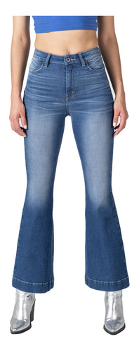 Jeans Oggi Mujer Ruby Acampanado Corte Flare Azul Claro