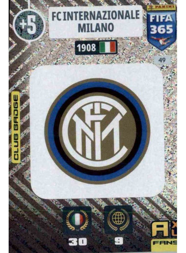 Carta Adrenalyn Xl Fifa 365 2021 Escudo Inter De Milan #49