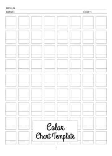 Libro: Color Chart Template: 72 Swatches Per Page For Record