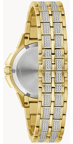 Reloj Bulova Octava Cristales 98l302 Original Dama Color De La Correa Dorado Color Del Bisel Dorado Color Del Fondo Blanco