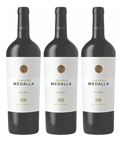 Vino Trapiche Medalla Malbec Tinto 750ml Pack X 3 Unidades