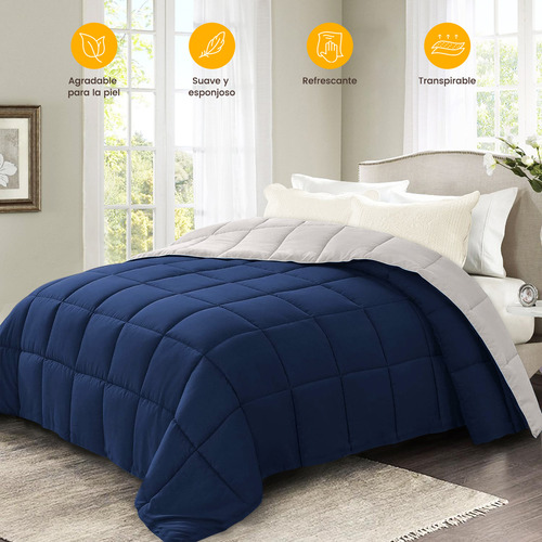 Edredón Acolchao Doble Vista Para Toa Stación King Diseño E La Tela Rayas 259cm×223cm Color Azul Rayas