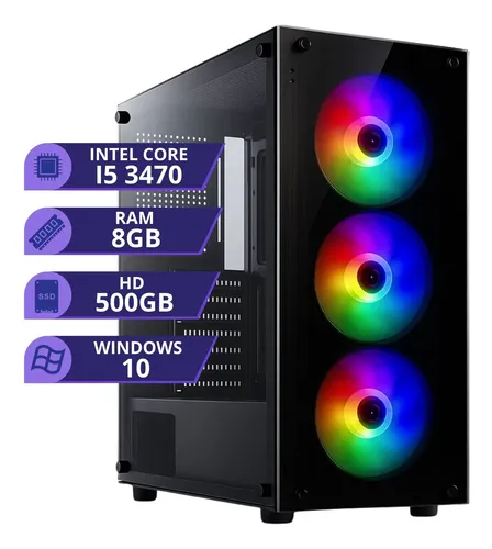 中古ゲーミングPC　Win 10Pro　i5-3470　グラボ768MB　SSD120G　メモリ４Gx2枚 Cpu Pc Gamer Computador Intel I5 3470 Mem 8gb Hd 500gb