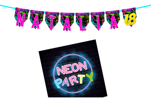 Banner Personalizado Fiesta Neón