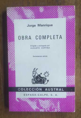 Jorge Manrique, Obra Completa, Austral