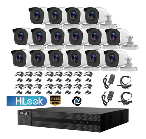 Imagen 3 de 7 de Kit Seguridad Hikvision Dvr 16ch Full Hd + 16 Camaras 1080p