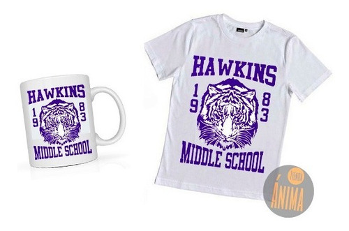 Giftbox Combo Remera + Taza  Diseño Hawkins School