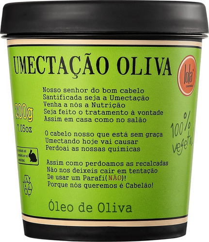 Lola Cosmetics Umectação Oliva - Máscara 200g