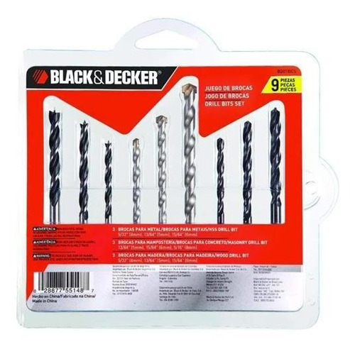 Juego De Brocas Para Metal Multimaterial 9 Pz B&d