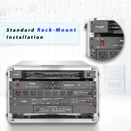 Interfaz Artnet Dmx 8 Canales Rack 19 Pulgadas Control Ilumi Color