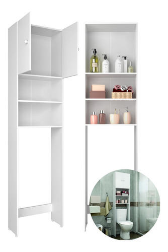 Imagen 1 de 5 de Mueble Multiuso Para Baño Sobre Inodoro Aéreo 2p Mulata