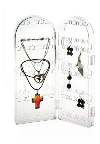 Exhibidor Plegable Con 140 Agujeros Para Aretes Y Collares
