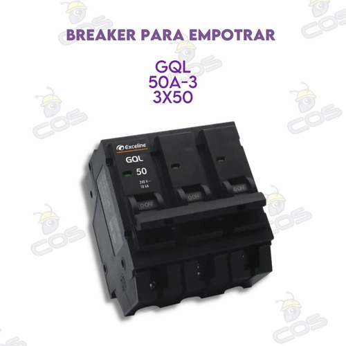 Breaker Para Empotrar Gql-50a-3 3x50 Marca Exceline