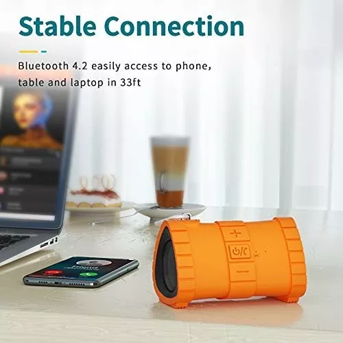 Colgar, altavoz Bluetooth para ducha de 8 horas de reproducción,  impermeable, a prueba de polvo, clasificación IP67 a prueba de caídas,  altavoz