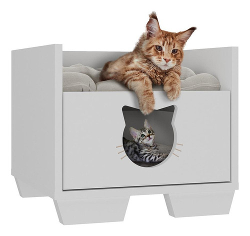 Cama Pet Para Gato Com 1 Gaveta Multimóveis Mp4127 Cor Branco