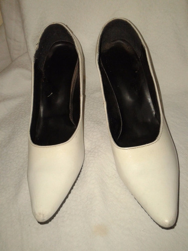 Zapato Blanco 38 Stileto Stileto 6cm Use1 Vez