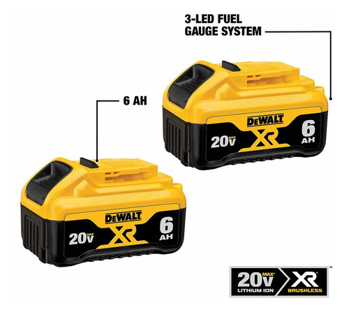Batería De Iones De Litio 20v Máx 6 Ah Dewalt Dcb206