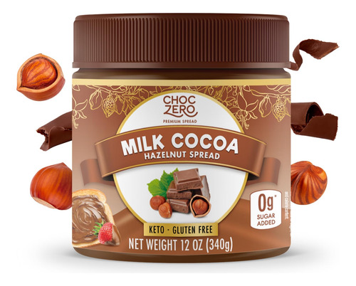 Crema De Chocolate Con Avellanas Sin AzĂșcar 340 G Apta Para