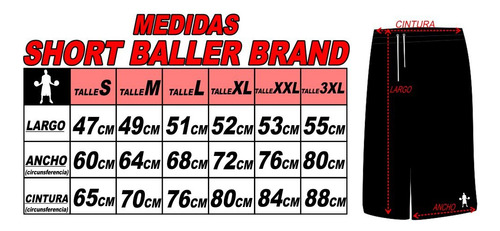 Short Basketball Con Bolsillos Baller Brand Vertical