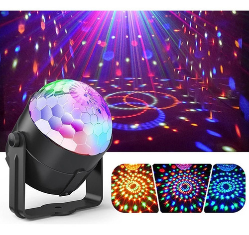 Bola Audioritmica Disco Led Giratoria 3w Rgb Control Remoto