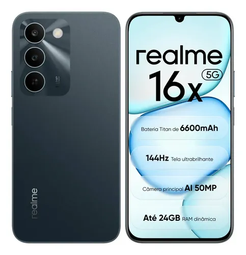 Celular Smartphone Realme 16x 5g 128gb 4gb Ram (+8 virtual ram bo...