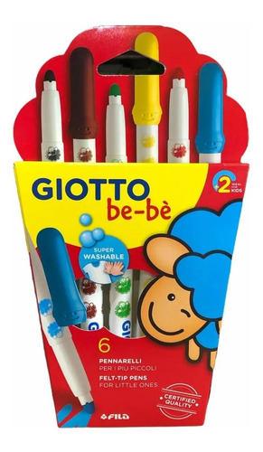 Marcadores Giotto Bebe 6 Colores